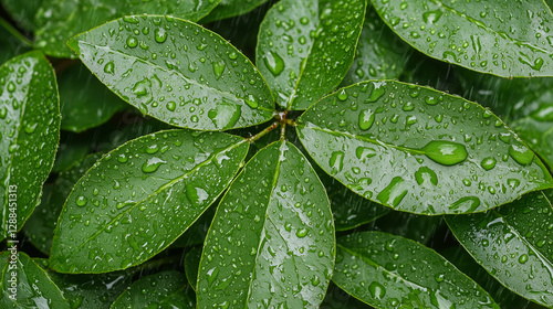 green leaf with water drops