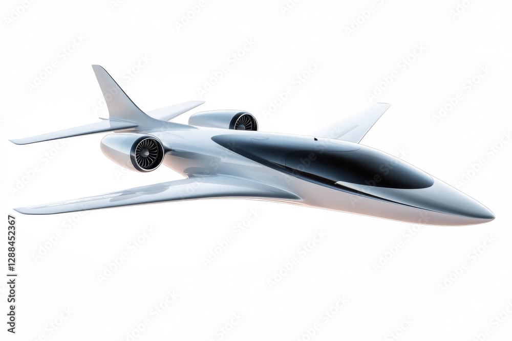 Fototapeta premium Sleek Modern Private Jet Airplane in Flight Luxury Travel Aircraft Design