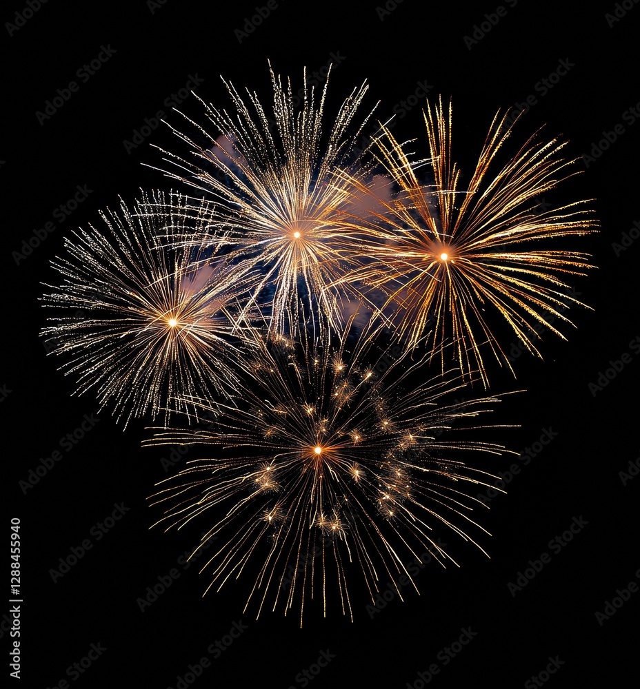 Fireworks exploding in the night sky, creating a festive atmosphere Fireworks exploding in the night sky, creating a festive atmosphere