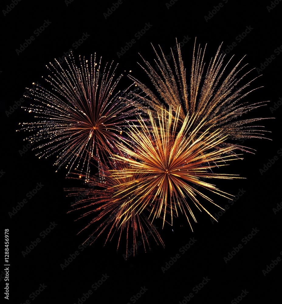 Fireworks exploding in the night sky, creating a colorful spectacle Fireworks exploding in the night sky, creating a colorful spectacle