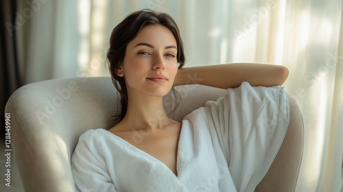 Elegant Serene Woman in Peaceful Wellness Space with Soft Light and Plush Comfort Free Download Elegant Serene Woman in Peaceful Wellness Space with Soft Light and Plush Comfort - GFXLoad