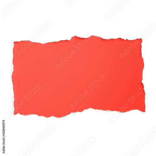 Wallpaper Mural Ripped Red Paper Strips with Rough Edges on White Torontodigital.ca