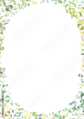 Ornamental Musical Notes Frame – Creative Vector Border for Invitations, Flyers, and Music Designs






