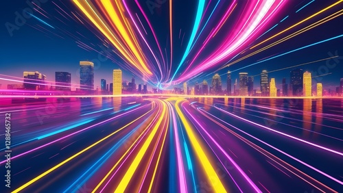traffic in city at night