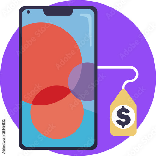A modern phone representing valuable electronics for sale or pawn.