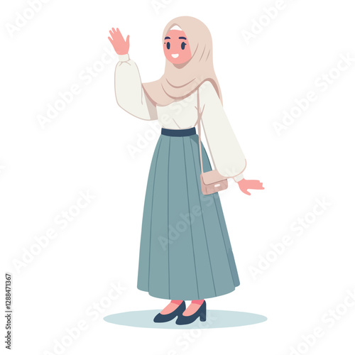Muslim women give a friendly greeting during the month of Ramadan