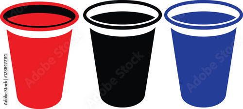 cup, coffee, paper, plastic, isolated, container, white, drink, vector, beverage, disposable, lid, illustration, recycle, bin, can, food, object, recycling, garbage, glass, coffee cup, brown, cafe, mu