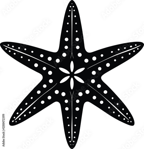 Starfish Silhouette Vector Illustration: High-Quality Marine Life and Artistic Graphic Design for Coastal, Beach, and Ocean Themes