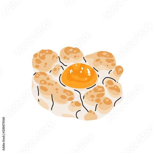 Cartoon eggs dishes, cooked eggs. Fried, boiled, fluffy egg, scrambled omelette and egg sandwich, healthy delicious breakfast flat vector illustration set. Tasty cooked egg dishes