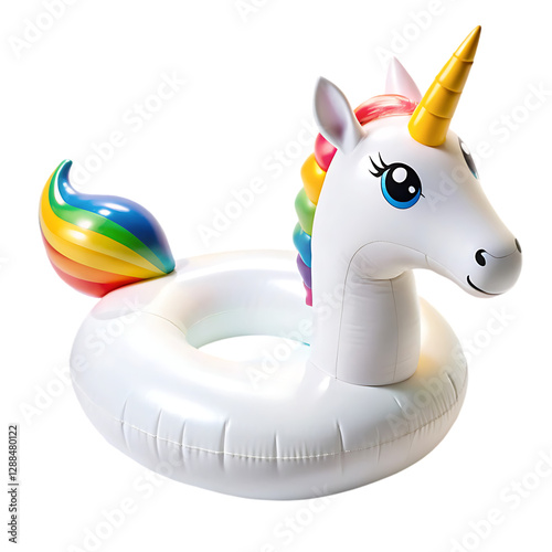 white unicorn inflable pool float photo