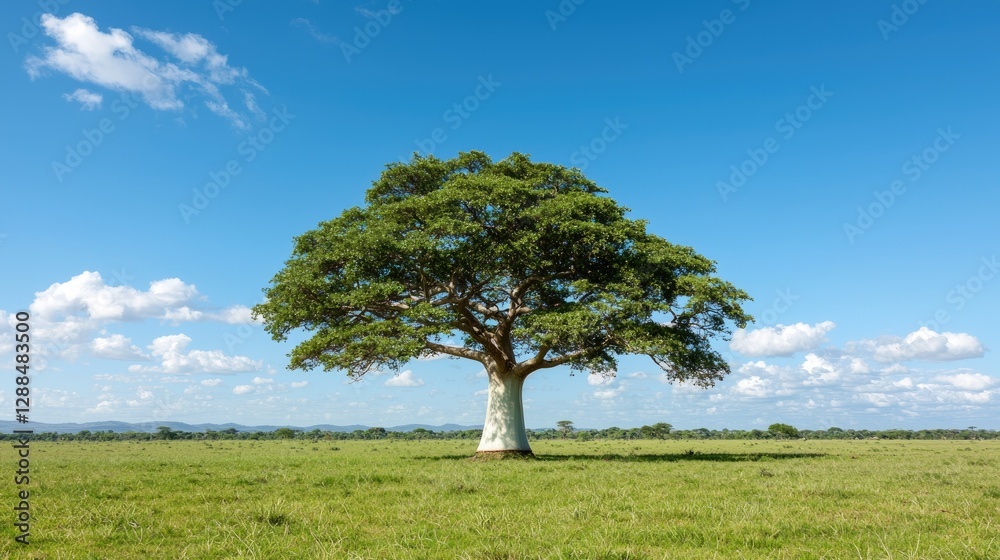 Obraz premium Lone tree savanna grassland sunny day nature