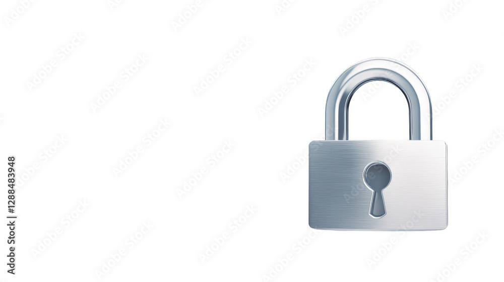 Closeup of padlock on green and blue plaid fabric, security protection concept Closeup of padlock on green and blue plaid fabric, security protection concept