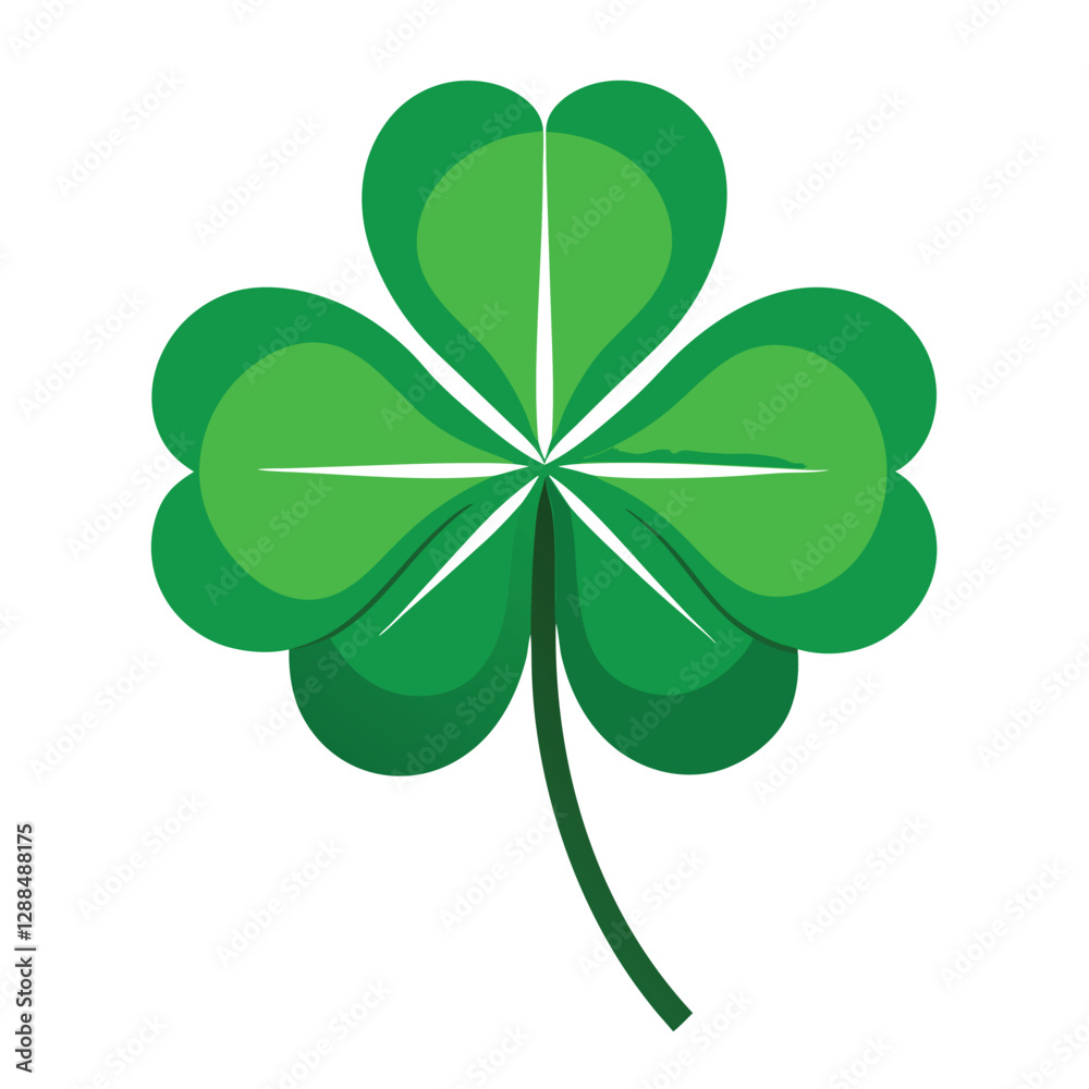 Green Lucky Clover Vector | Kans Grass Artwork | Fortune Charm Design Green Lucky Clover Vector | Kans Grass Artwork | Fortune Charm Design