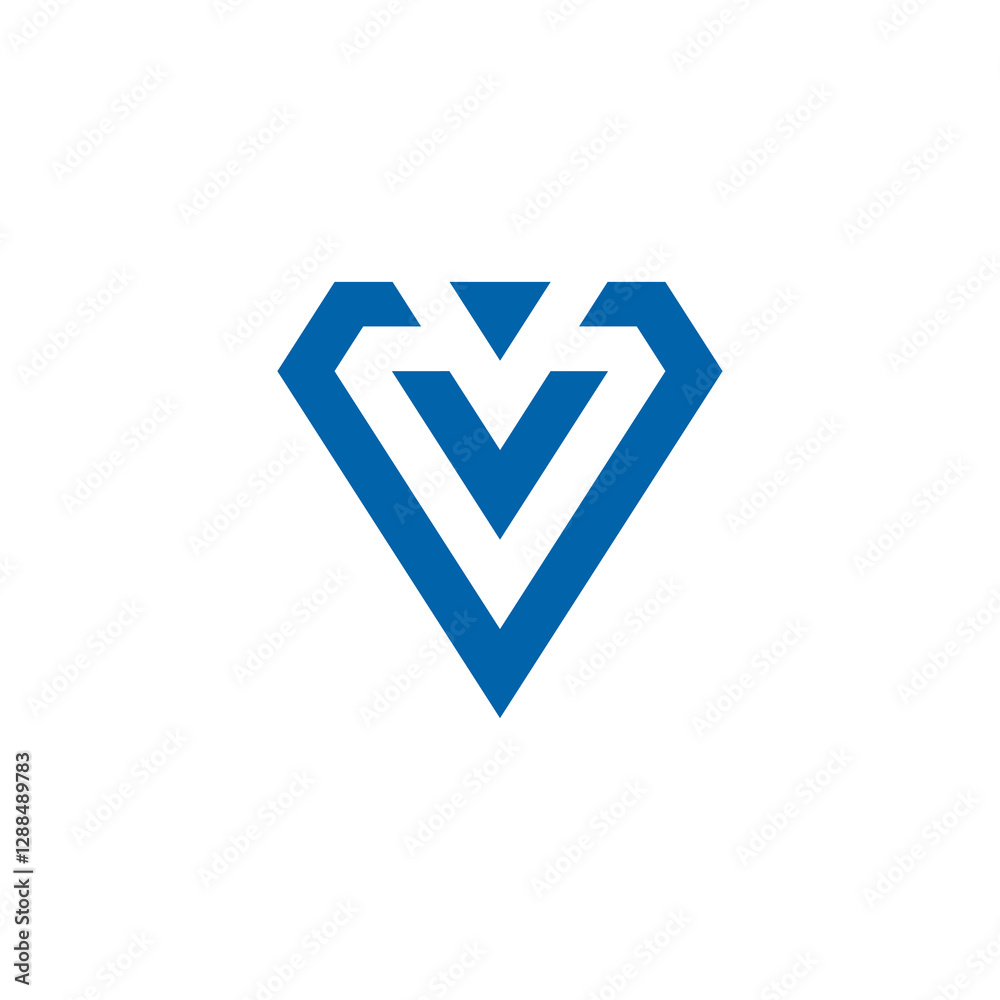 Abstract Geometric Letter V Logo design vector template isolated on white background Abstract Geometric Letter V Logo design vector template isolated on white background
