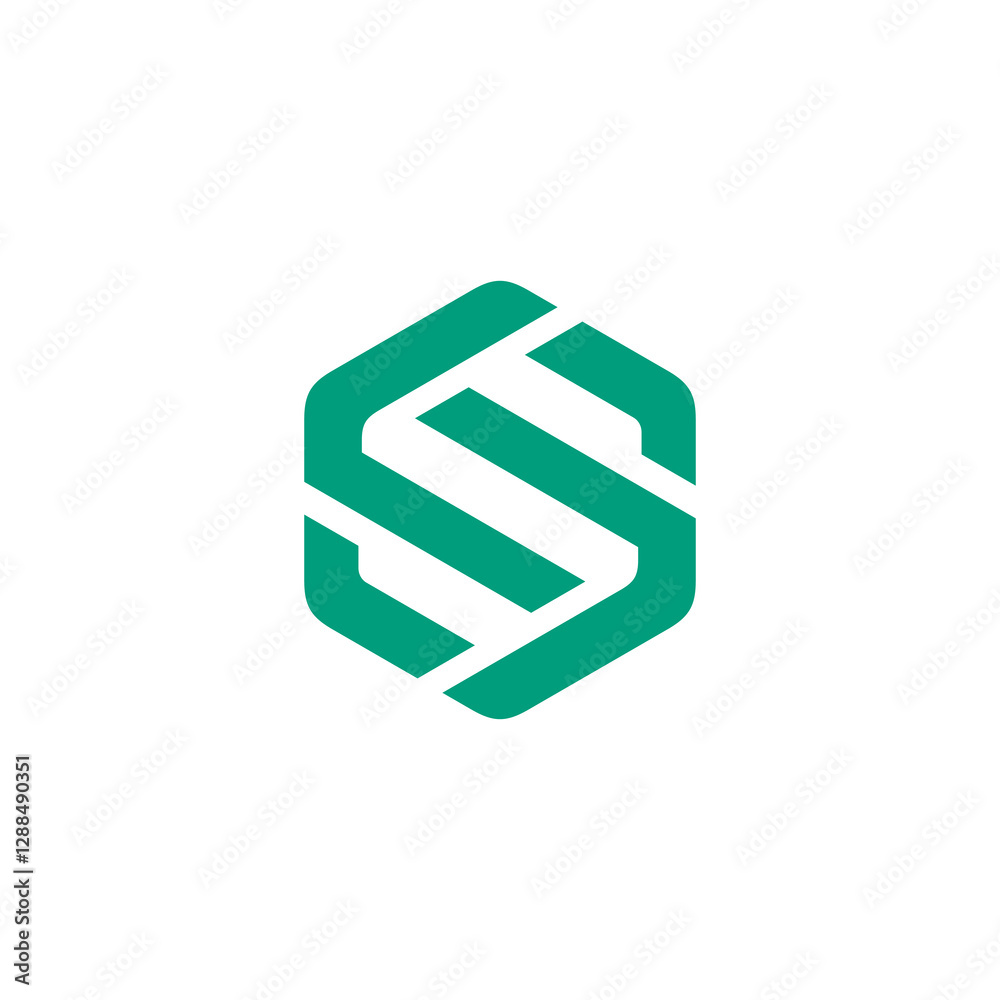 Geometric Hexagon Letter S Logo design vector template isolated on white background Geometric Hexagon Letter S Logo design vector template isolated on white background