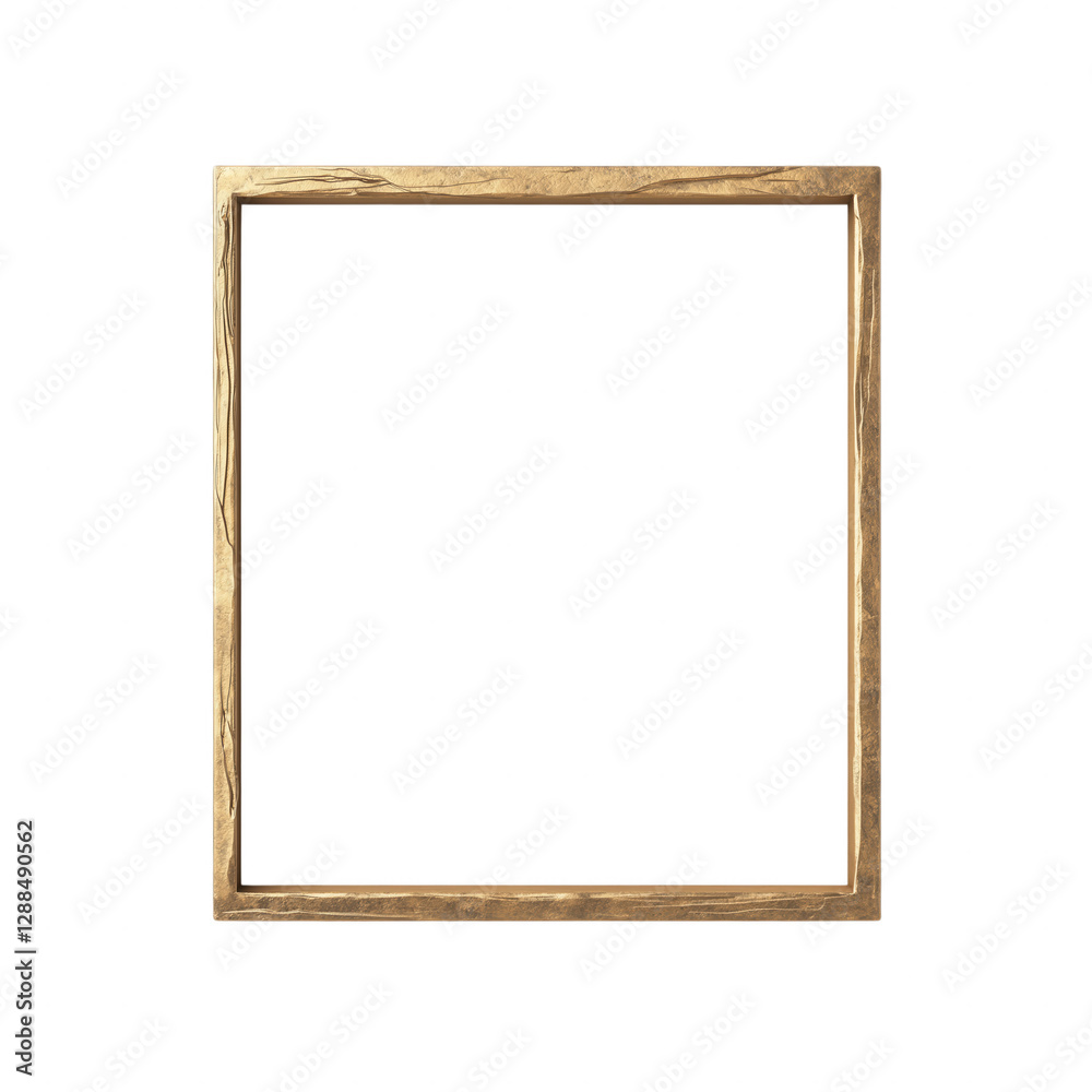 A gold framed square with a white background