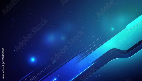 Abstract blue technology background connecting lines and shapes