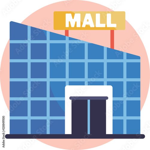 Large building housing various retail shops and services.