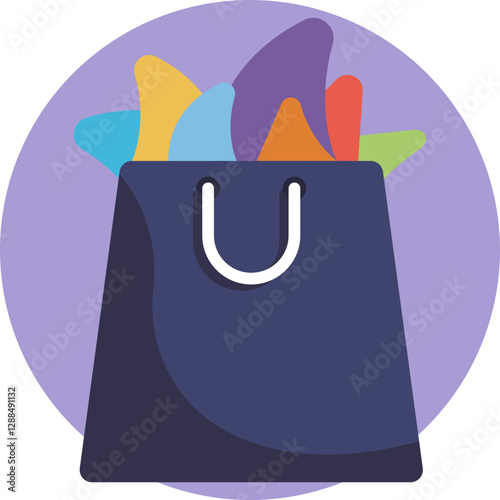 A simple shopping bag symbolizing retail and purchases.