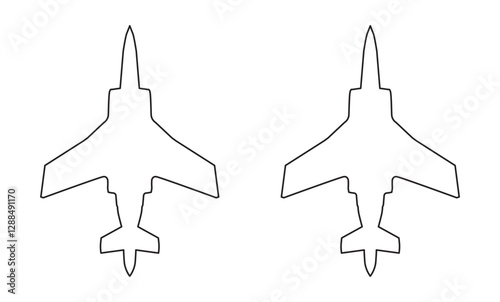 Fighter Jet Vector Icon or Black Fighter Jet Icon For Apps, Websites And More. Black Fighter Jet Icon Vector or fighters plane sign on white background for fighter jet icon on web and app.