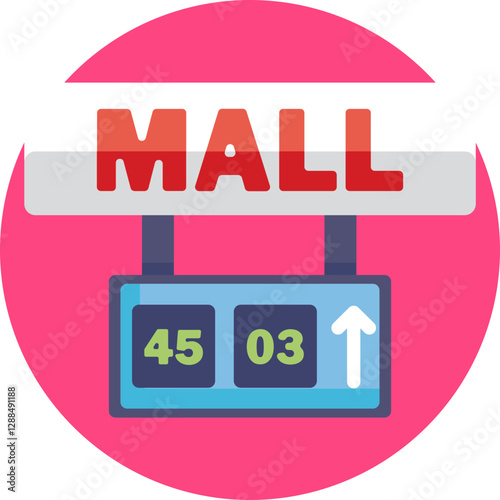 A sign denoting available parking spaces for mall visitors.