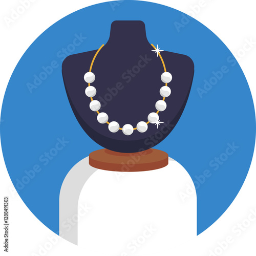 An icon showing a display of fine jewelry typically found in shopping malls.