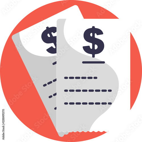 A paper bill or receipt symbolizing a transaction at the mall.