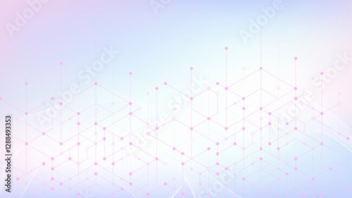 Molecular abstract structure and genetic engineering DNA. Healthcare and medicine background concept. Scientific research background. Wave flow. Innovation pattern. Vector illustration.