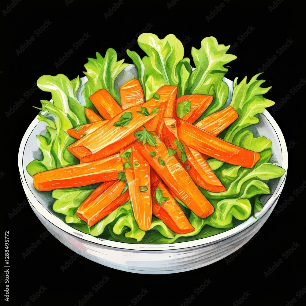 an AI Image Generator, Fresh Salad Bowl With Carrots and Lettuce an AI Image Generator, Fresh Salad Bowl With Carrots and Lettuce