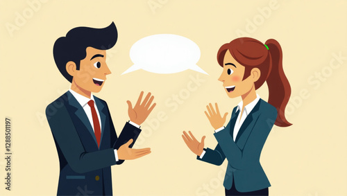 Misunderstandings and Unclear Communication Leading to Confusion and Trouble Between Businessman and Businesswoman Colleagues