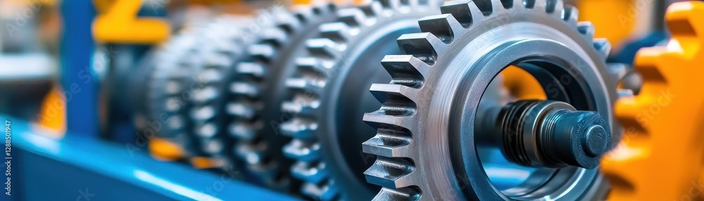 Mechanism, gears and cogs at work Industrial machinery Mechanism, gears and cogs at work Industrial machinery