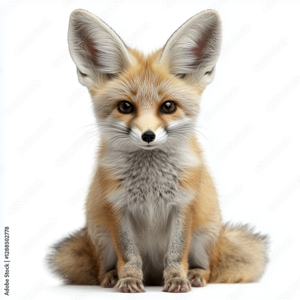 Obraz premium Fennec Fox Isolated on White Background
