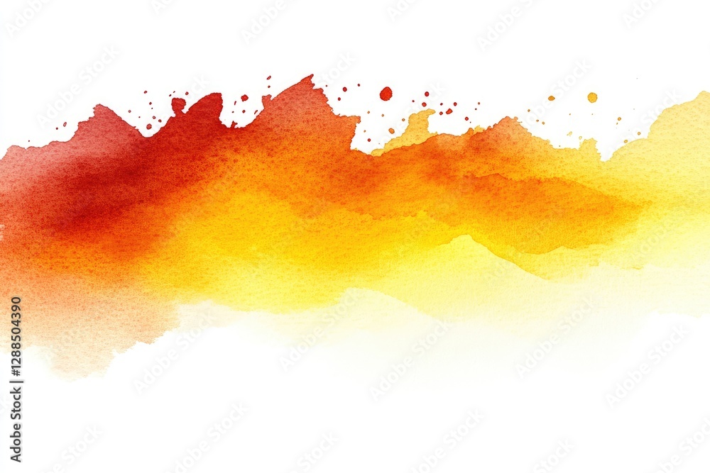Abstract watercolor orange yellow gradient splash background design