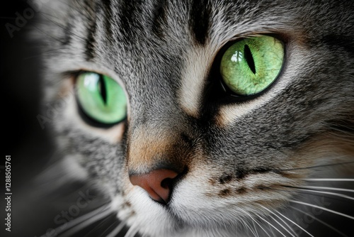 American Shorthair Cat: Beautiful and Cute Domestic Animal with Green Eyes