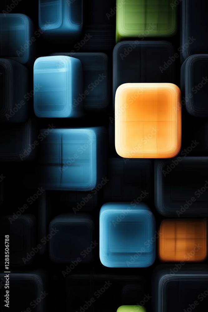 Fototapeta premium Colorful Geometric 3D Abstract: Dynamic Multicolor Background Patterns in Modern Art Design.Premium Wall Art