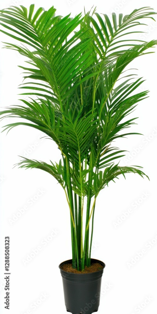 Obraz premium Areca Plant Green. Zen Interior with Nature Texture Leaf on White Background