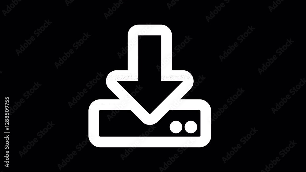 Icon download is distorted. Glitch. Noise, chromatic aberration, geometric distortion. Transparent background, looped. In-Out looped. Alpha BW at the end Icon download is distorted. Glitch. Noise, chromatic aberration, geometric distortion. Transparent background, looped. In-Out looped. Alpha BW at the end