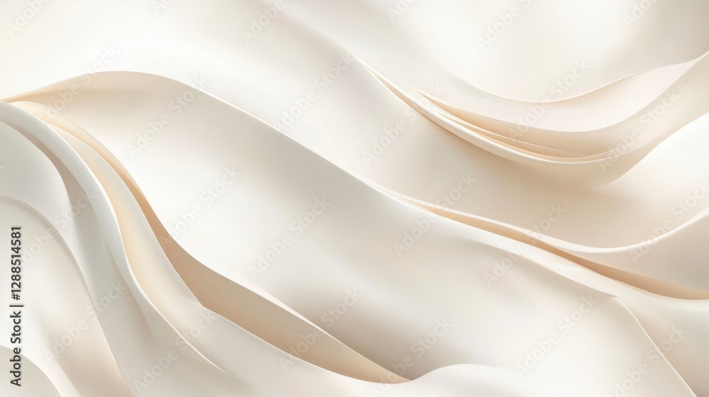 Obraz premium Elegant Textile: An abstract close-up of soft, flowing fabric in gentle waves of creamy tones, creating a sense of luxury, serenity and elegance. 
