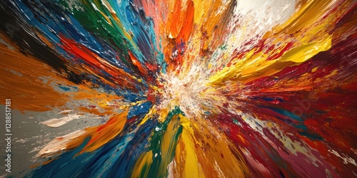 Wallpaper Mural The canvas is filled with bright splashes of paint in various shades, creating an energetic and lively visual effect Torontodigital.ca