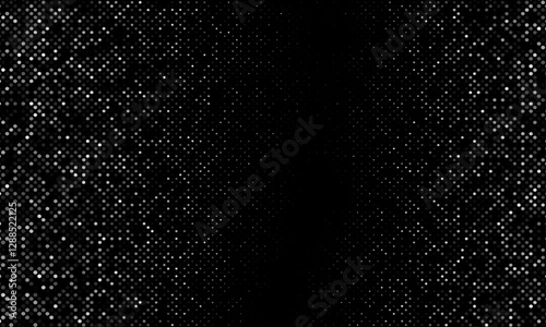 Dissolved filled square background. Monochrome printing raster, abstract vector halftone background.