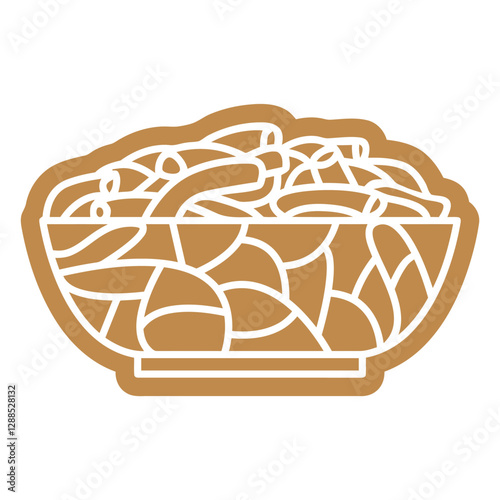 spaghetti food cut out. Generative ai