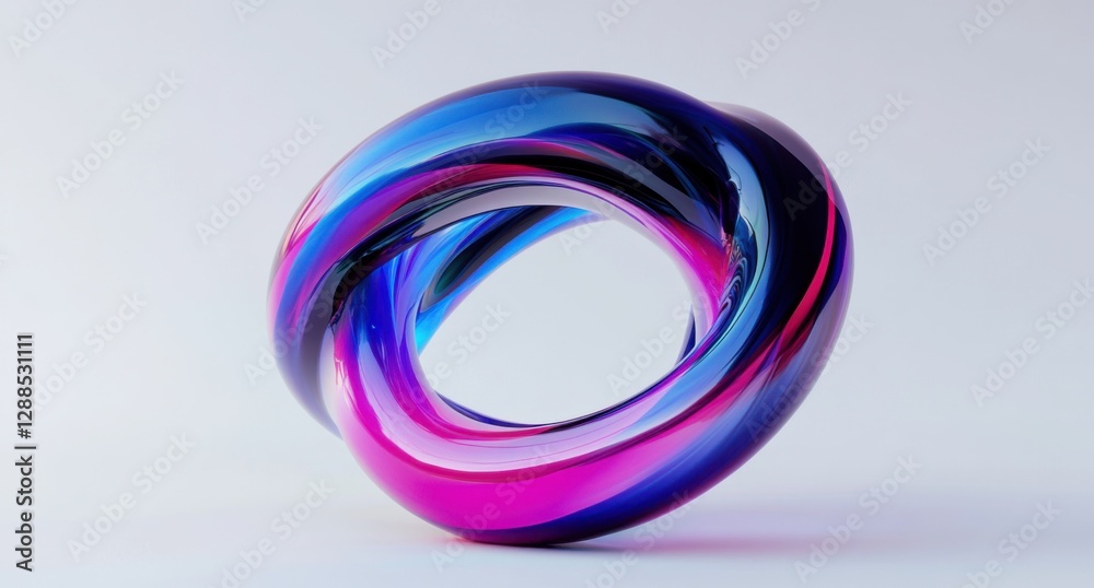 Glowing neon helix, futuristic 3D render, deep blue and purple tones, representing innovation and technology Glowing neon helix, futuristic 3D render, deep blue and purple tones, representing innovation and technology