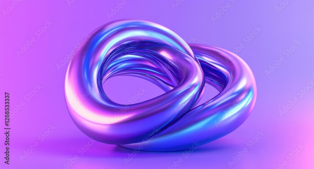 Iridescent ribbon, 3D render, soft cyan and violet gradient, high detail, abstract beauty concept Iridescent ribbon, 3D render, soft cyan and violet gradient, high detail, abstract beauty concept