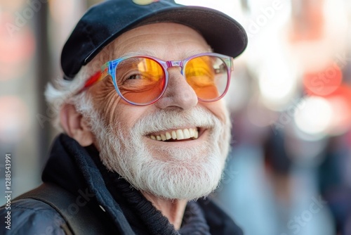 Man with sunglasses and hat photo