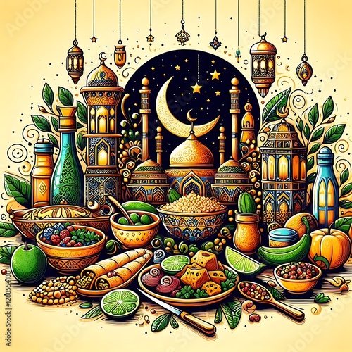 Ramadan Iftar Feast Ramadan Mubarak Dinner Ramadan Kareem Celebration