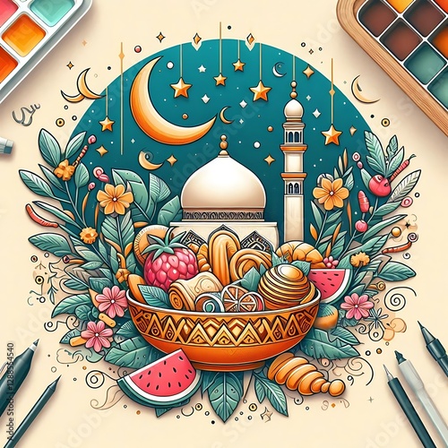 Ramadan Iftar Feast Ramadan Mubarak Dinner Ramadan Kareem Celebration