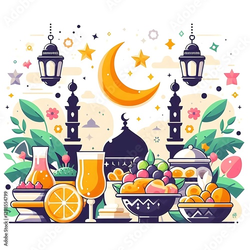 Ramadan Iftar Feast Ramadan Mubarak Dinner Ramadan Kareem Celebration