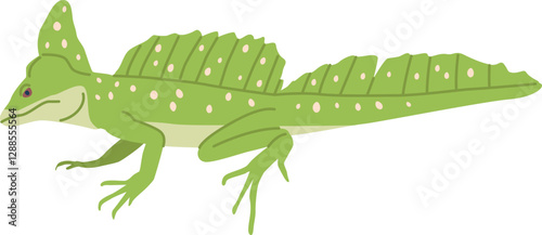 Cartoon exotic iguana vector illustration