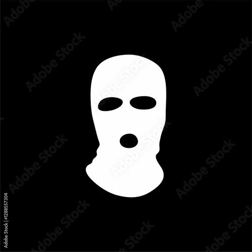 Ghost or Masked Face Icon-A minimalist vector design depicting a ghostly or masked face, featuring hollow eyes and mouth. Ideal for Halloween, mystery, or suspense-themed projects.