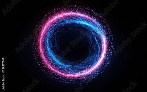 Generative AI abstract with geometric shapes and vibrant colors.